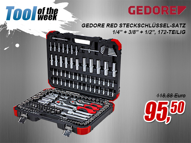 Gedore red Steckschlüssel-Satz 1/4" + 3/8" + 1/2", 172-teilig - R45603172