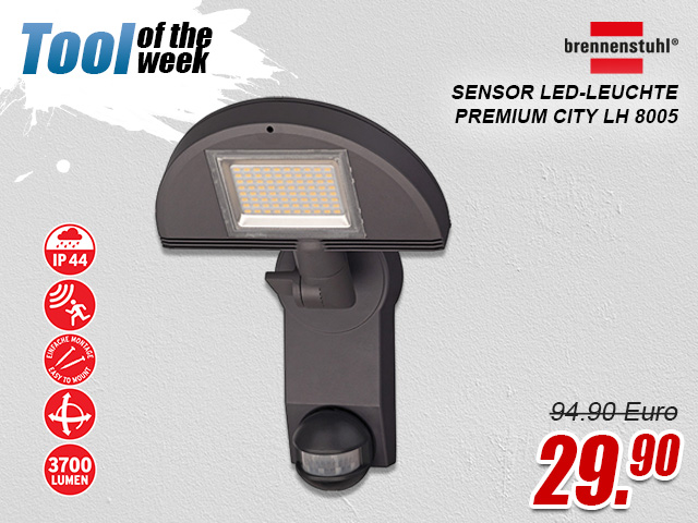 Brennenstuhl Sensor LED-Leuchte Premium City LH 8005 PIR IP44 anthrazit, mit Infrarot-Bewegungsmelder - 1179290611