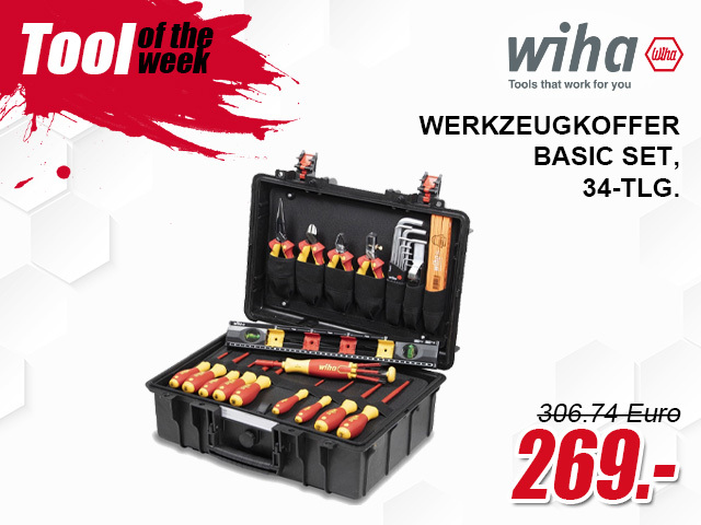 Wiha Werkzeugkoffer Basic Set, 34-tlg. - 9300-70401