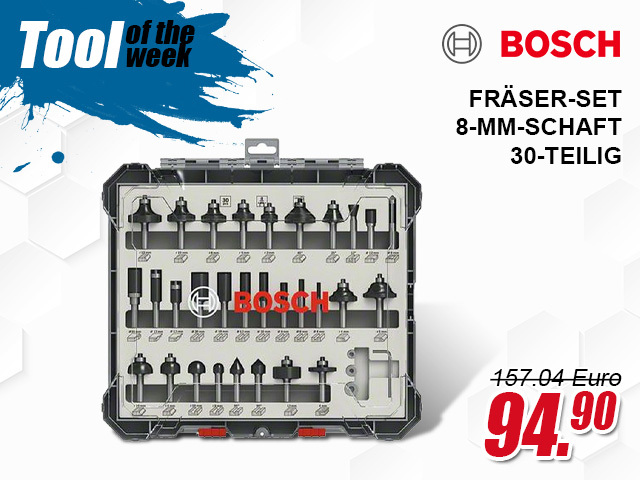 Bosch Fräser-Set, 8-mm-Schaft, 30-teilig - 2607017475