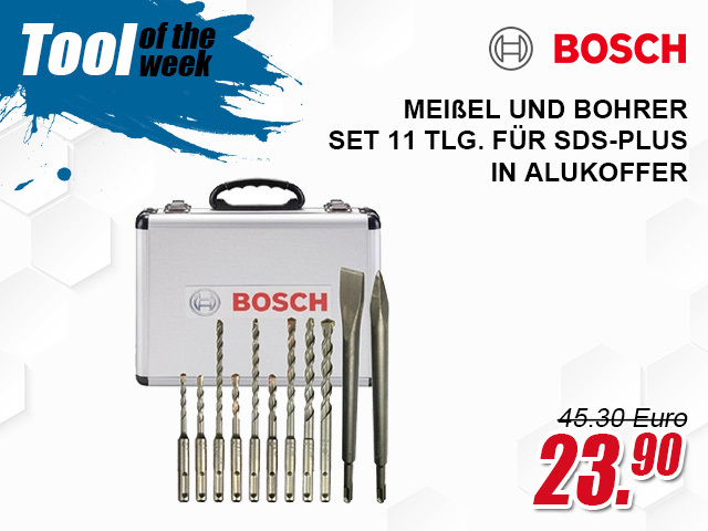 Bosch Meißel und Bohrer Set 11 tlg. für SDS-Plus in Alukoffer - 2608578765