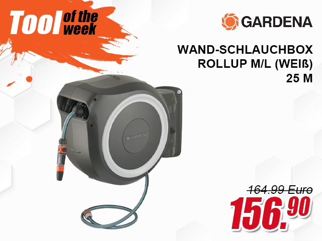 Gardena Wand-Schlauchbox RollUp L (weiß) 30 m
