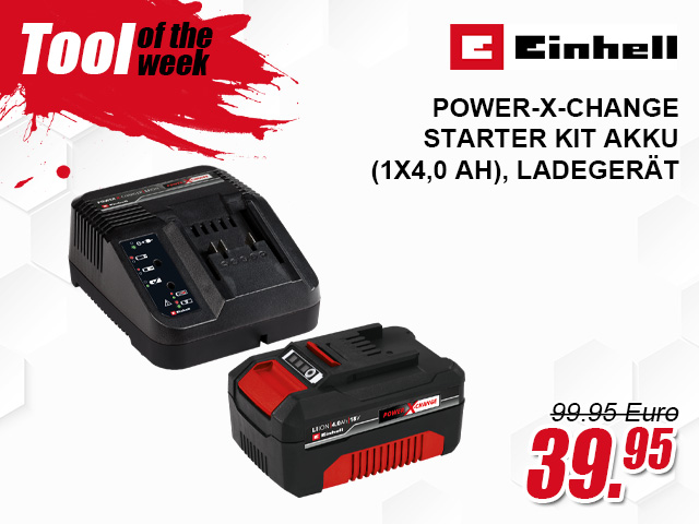 Einhell Power-X-Change Starter Kit Akku (1x4,0 Ah), Ladegerät - 4512042