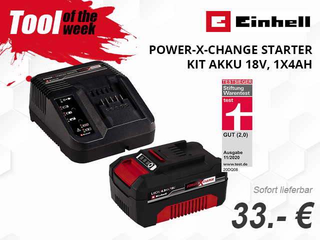 Einhell Power-X-Change Starter Kit Akku 18V, 1x4Ah