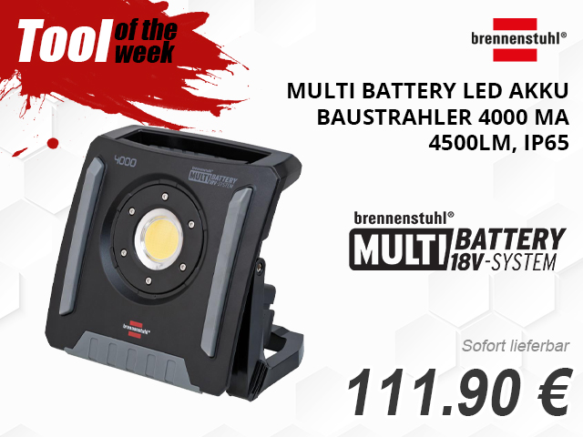 Brennenstuhl Multi Battery LED Akku Baustrahler 4000 MA